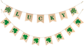 St Patricks Day Decorations Banner, 2 PCS St. Patrick'S Day Garland, Hogardeck Lucky Irish Polyester Banner, Green Shamrock Rustic Outdoor Indoor Decorations for the Home, Farmhouse Spring Decor