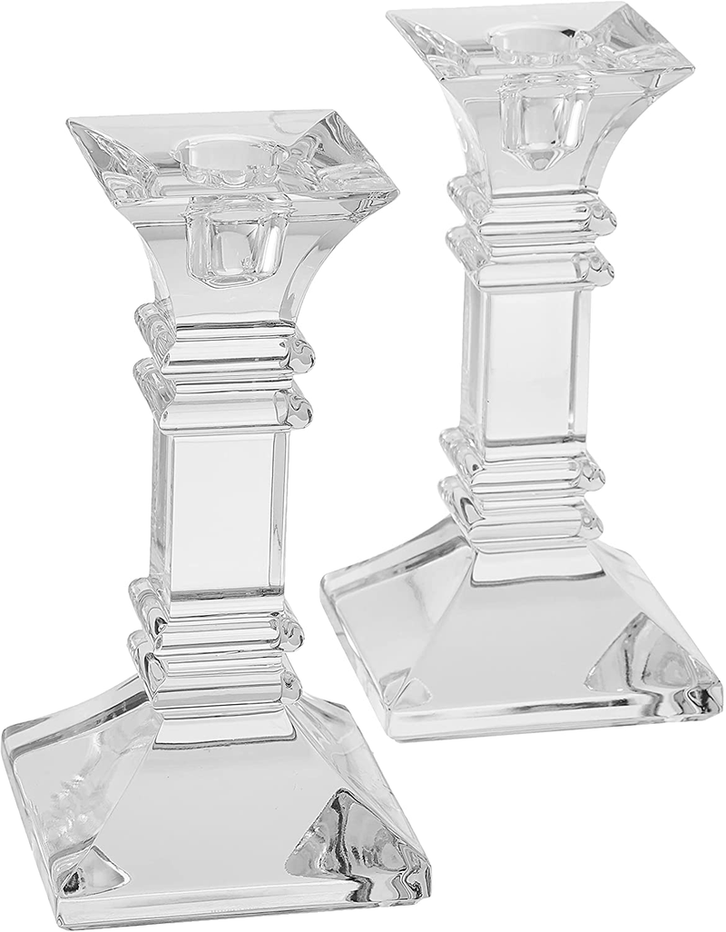 Marquis By Waterford Treviso Collection 6" Candle Sticks, 6", Clear Crystalline Home & Garden > Decor > Home Fragrance Accessories > Candle Holders Marquis By Waterford Default Title  