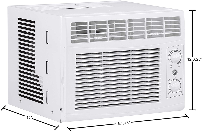 GE 5,000 BTU Mechanical Window Air Conditioner, Cools up to 150 sq. Ft, Easy Install Kit Included, 5000 115V, White