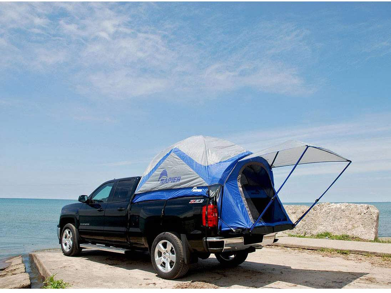 Napier Sportz Vehicle Specific Compact Short Truck Bed Portable 2 Person Outdoor Camping Tent with Optional 4 X 4 Foot Sun Awning, Blue Sporting Goods > Outdoor Recreation > Camping & Hiking > Tent Accessories Napier   
