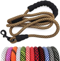 MayPaw Heavy Duty Rope Dog Leash, 6/8/10 FT Nylon Pet Leash, Soft Padded Handle Thick Lead Leash for Large Medium Dogs Small Puppy Animals & Pet Supplies > Pet Supplies > Dog Supplies MayPaw brown 1/2" * 6' 