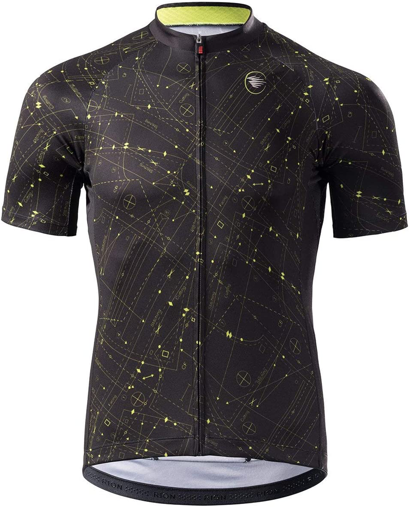 RION Men's Cycling Jersey Breathable Bike Shirt Short Sleeve Tops Pockets (New Size Chart) Sporting Goods > Outdoor Recreation > Cycling > Cycling Apparel & Accessories RION Matrix Small 