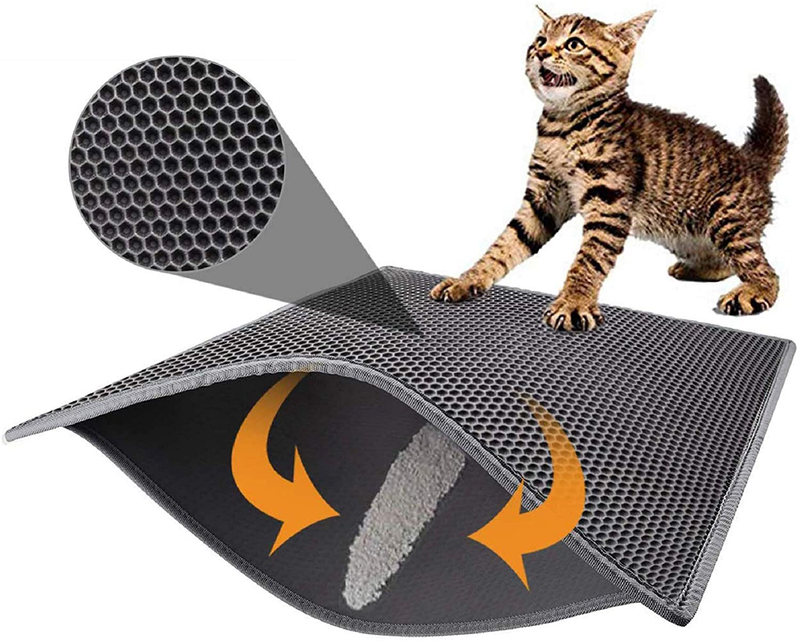 Pieviev Cat Litter Mat-Super Size Animals & Pet Supplies > Pet Supplies > Cat Supplies > Cat Litter Pieviev Gray 30''X24'' 