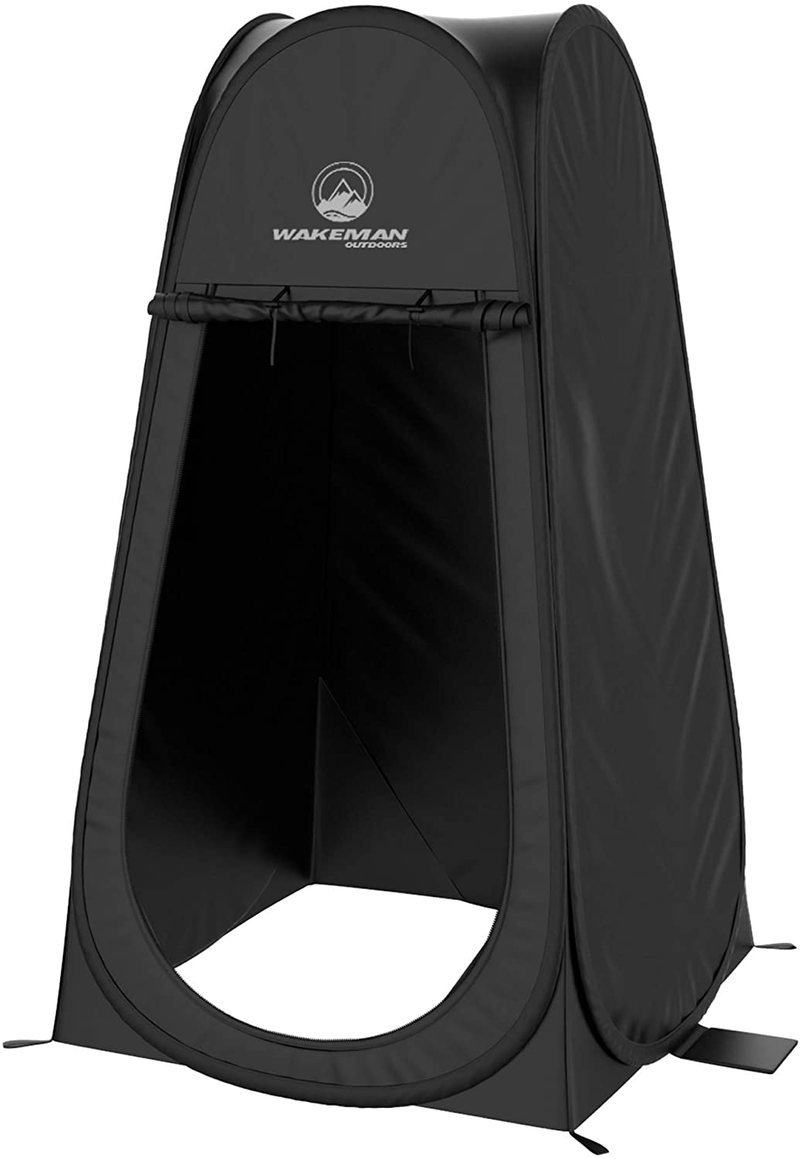 Portable Pop up Pod- Instant Privacy, Shower & Changing Tent- Collapsible Outdoor Shelter for Camping, Beach & Rain with Carry Bag by Wakeman Outdoors, Black Sporting Goods > Outdoor Recreation > Camping & Hiking > Portable Toilets & Showers Wakeman   