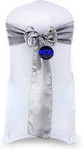 mds Pack of 25 Satin Chair Sashes Bow sash for Wedding and Events Supplies Party Decoration Chair Cover sash -Gold Arts & Entertainment > Party & Celebration > Party Supplies mds Silver Gray 25 
