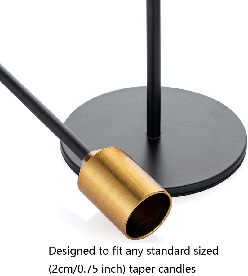 Nuptio Candlestick Holders Taper Candle Holders, 2 Pcs Candle Stick Holders Set, Gold & Black Brass Candlestick Holders Set Table Decorative Modern Candle Holders for Tapered Candles (S + L) Home & Garden > Decor > Home Fragrance Accessories > Candle Holders NUPTIO   