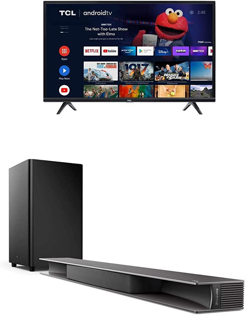 TCL 32-inch Class 3-Series HD LED Smart Android TV - 32S334, 2021 Model Electronics > Video > Televisions TCL TV with Alto 9 Sound Bar 32-Inch 