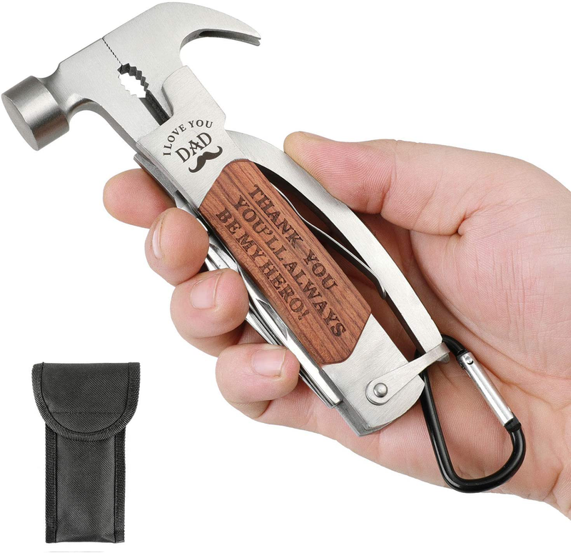Fathers Day Gifts, Dad Birthday Gifts for Dad from Daughter Son, All in One Tools Hammer Multitool, Unique Father'S Day Gift, Cool Gadget Christmas Gifts Stocking Stuffer for Men Sporting Goods > Outdoor Recreation > Camping & Hiking > Camping Tools Aozer   