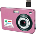 Digital Camera,2.4 Inch FHD Pocket Cameras Rechargeable 24MP Camera for Backpacking with 8X Digital Zoom Compact Cameras for Photography with sd card 32GB Cameras & Optics > Cameras > Digital Cameras CamKing Pink  