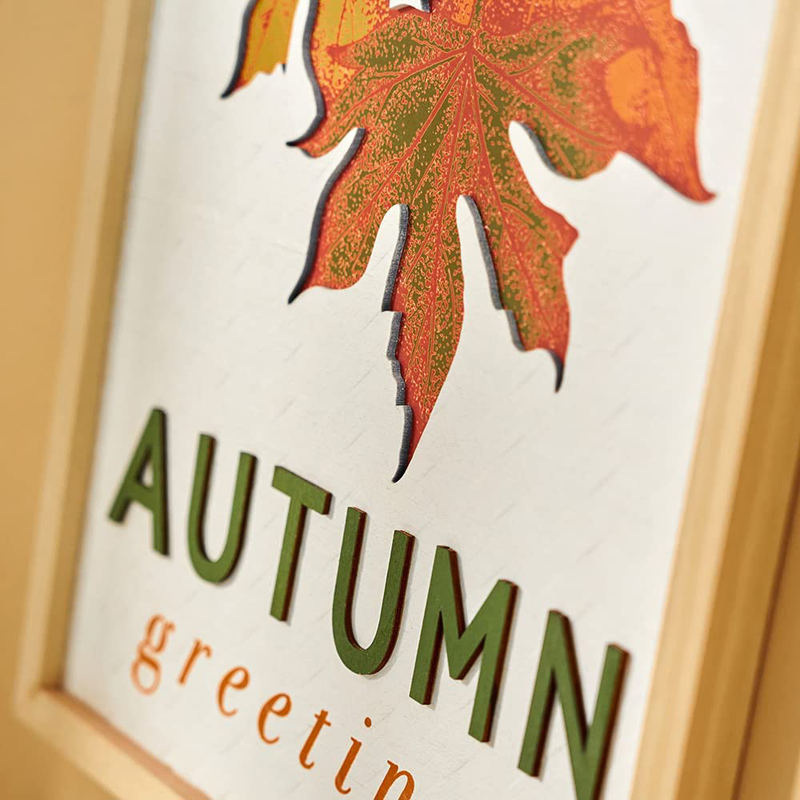 Eternhome Autumn Sign Pumpkin Maple Leaf Wall Signs Gather Together Harvest Home Decor 2 Pack Wooden Vintage Decoration Harvest Festive Signs Rustic Halloween Autumn Front Door Decor Arts & Entertainment > Party & Celebration > Party Supplies Eternhome   