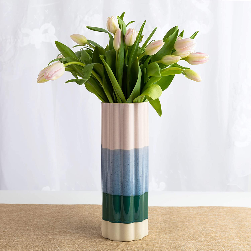 Summer & Rose Ceramic Flower Vase Beautiful Colorful Watercolor 11"" Height x 4"" Wide (SR11) Home & Garden > Decor > Vases Summer & Rose   