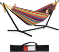 PNAEUT Double Hammock with Space Saving Steel Stand Included 2 Person Heavy Duty Outside Garden Yard Outdoor 450lb Capacity 2 People Standing Hammocks and Portable Carrying Bag (Coffee) Home & Garden > Lawn & Garden > Outdoor Living > Hammocks PNAEUT Tropical  