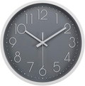 JoFomp Silent Wall Clock, 12” Non-Ticking Quartz Battery Operated Decorative Wall Clocks, Modern Style for Living Room Bathroom Kitchen School Office - Thicken ABS Frame HD Glass Cover (Grey) Home & Garden > Decor > Clocks > Wall Clocks JoFomp Gray  