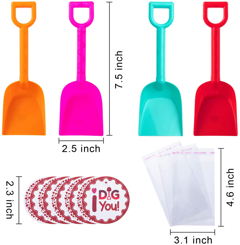 JOYIN 28 Pcs Toy Plastic Shovels 30 Valentines PE Bags, 28 Card Sheets I Dig You Valentine Stickers with 1 Roll Red Ribbon for Kids Valentines Day, Love Day Party Decor and Valentines Day Gifts Home & Garden > Decor > Seasonal & Holiday Decorations JOYIN   