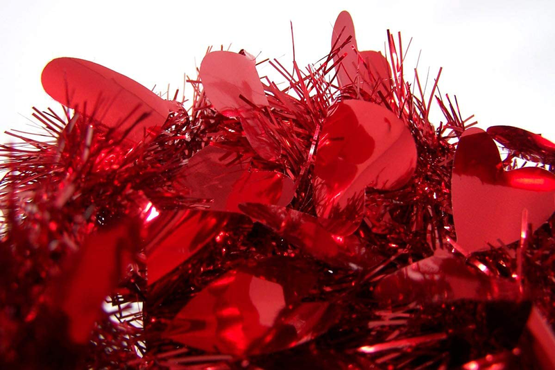 Needzo Valentines Day Garland Red Heart Tinsel Party Decoration, 12 Feet, Pack of 3 Arts & Entertainment > Party & Celebration > Party Supplies Flomo   