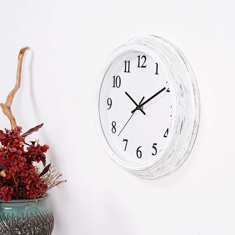 Kingrol 12-Inch Vintage Wall Clock, Silent Non Ticking Quality Quartz Clock, Easy to Read Decorative Clock for Home Office School