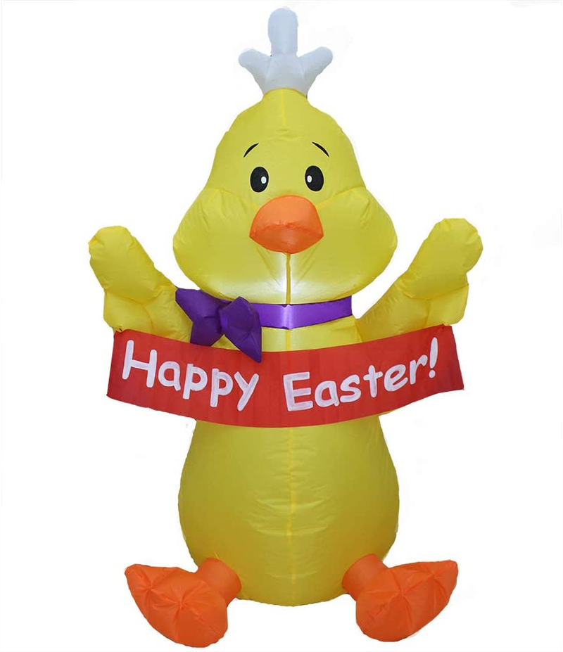 Impact Canopy Inflatable Outdoor Easter Decoration, Easter Bunny Egg Basket, 4 Feet Tall Home & Garden > Decor > Seasonal & Holiday Decorations IMPACT CANOPY Easter Chicken  