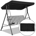 Replacement Canopy for Swing, Outdoor Swing Canopy Replacement Porch Top Cover Seat Furniture 2/3 Seater Waterproof Top Cover for Patio Swing(Without Mounting Holes) - 72x44 inches Home & Garden > Lawn & Garden > Outdoor Living > Porch Swings zapture Black  