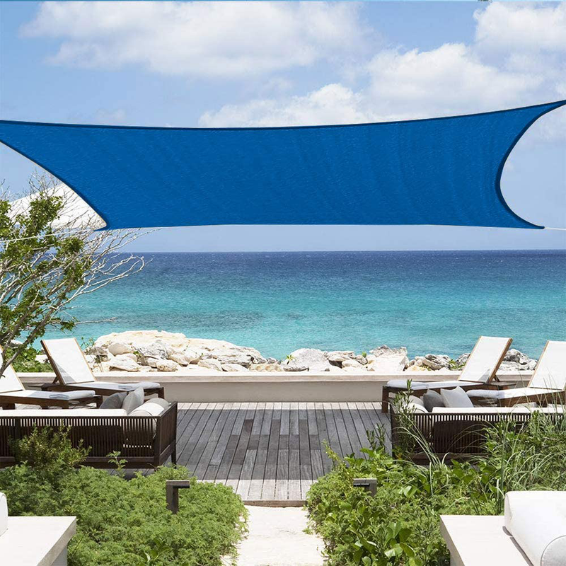 Shade&Beyond Sun Shade Sail Rectangle Canopy 8' x 12' Sail Shade Sand Sun Shades for Patios Home & Garden > Lawn & Garden > Outdoor Living > Outdoor Umbrella & Sunshade Accessories Shade&Beyond Blue 12'x16' 