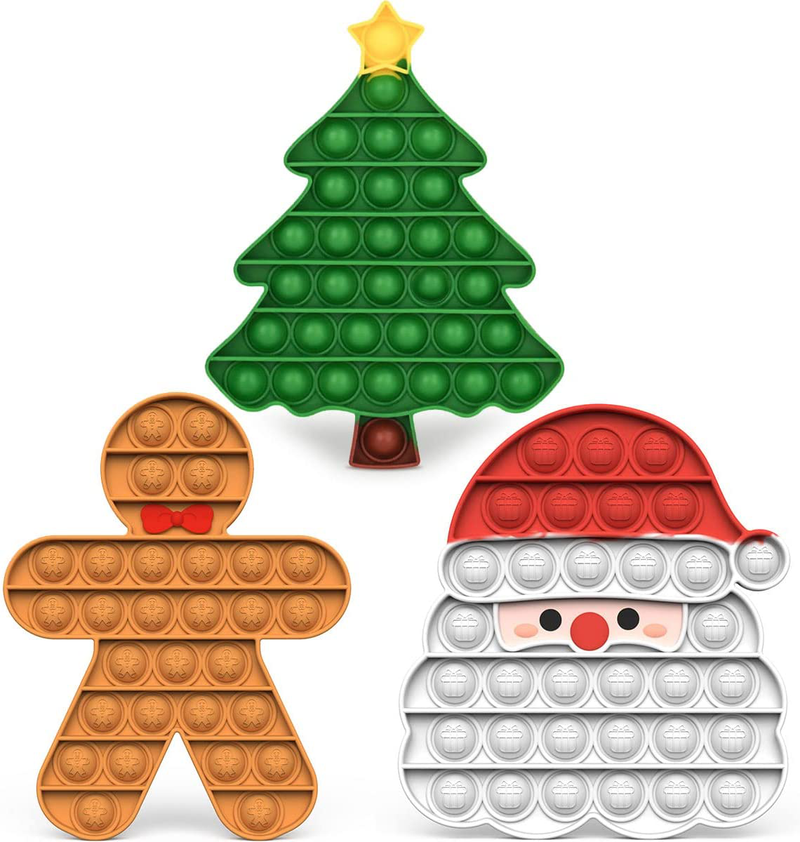 Christmas Decorations Pop Fidgets Toys - Push It Bubbles Sensory Toy Christmas Party Decor Santa Claus Gingerbread Man Tree Decoration for Kids Adults Stress Autism Relief Parties Games Poppers Home & Garden > Decor > Seasonal & Holiday Decorations& Garden > Decor > Seasonal & Holiday Decorations Amplelife   