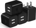 X-EDITION USB Wall Charger,4-Pack 2.1A Dual Port USB Cube Power Adapter Wall Charger Plug Charging Block Cube for Phone 8/7/6 Plus/X, Pad, Samsung Galaxy S5 S6 S7 Edge,LG, Android (White)  X-EDITION Black  