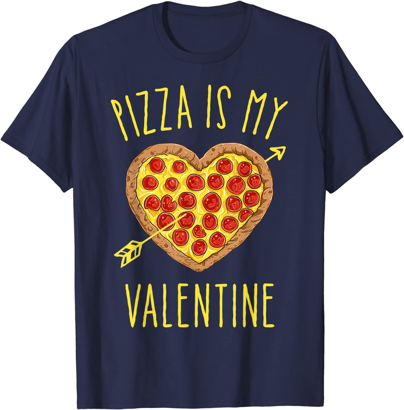 Pizza Is My Valentine Funny Valentines Day Gifts Boys Kids T-Shirt Home & Garden > Decor > Seasonal & Holiday Decorations Puntastic Valentines Day Navy Men XL