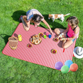 Khservise Lightweight Waterproof Large Picnic & Beach Blanket Rug Handy Mat Tote Plus Thick Dual Layers Waterproof and Easy Clean-up Picnic Mat for Family,Friends, Kids, 79"x77" (Yellow-White) Home & Garden > Lawn & Garden > Outdoor Living > Outdoor Blankets > Picnic Blankets Khservise 01 Red-white  