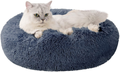 Love's cabin 20in Cat Beds for Indoor Cats - Cat Bed with Machine Washable, Waterproof Bottom - Coffee Fluffy Dog and Cat Calming Cushion Bed for Joint-Relief and Sleep Improvement Animals & Pet Supplies > Pet Supplies > Cat Supplies > Cat Beds Love's cabin Bluish Grey 20" 