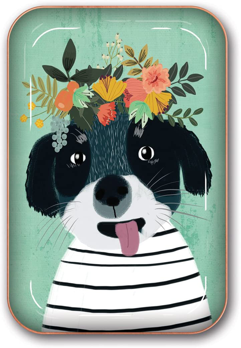 Medium Metal Catchall Tray by Studio Oh! - Mia Charro Fancy Flower Dog - 7" x 4.75" - Dish Tray with Unique Full-Color Artwork - Holds Jewelry, Change, Paperclips & Trinkets Home & Garden > Decor > Decorative Trays Studio Oh! Mia Charro Fancy Flower Dog Medium 