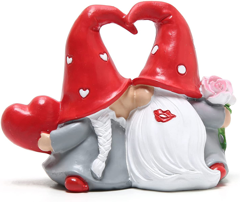 Hodao Valentines Day Decor - Valentines Day Gifts Valentine Gnomes for Valentines Day Decoration Home Ornaments Table Decor Valentines Gnomes Resin Decor Gifts (Flower Heart) Home & Garden > Decor > Seasonal & Holiday Decorations Hodao Flower Heart  