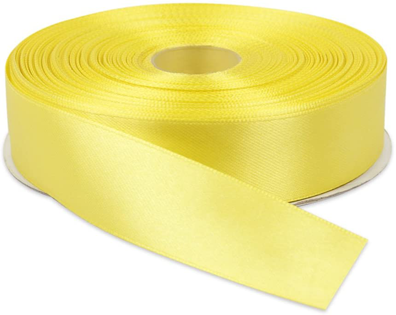 Topenca Supplies 3/8 Inches x 50 Yards Double Face Solid Satin Ribbon Roll, White Arts & Entertainment > Hobbies & Creative Arts > Arts & Crafts > Art & Crafting Materials > Embellishments & Trims > Ribbons & Trim Topenca Supplies Lemon Yellow 1" x 50 yards 