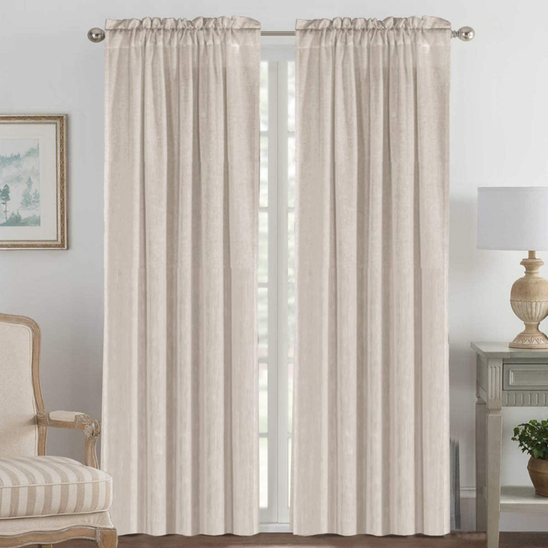 Linen Curtains Light Filtering Privacy Protecting Panels Premium Soft Rich Material Drapes with Rod Pocket, 2-Pack, 52 Wide x 96 inch Long, Natural Home & Garden > Decor > Window Treatments > Curtains & Drapes H.VERSAILTEX Angora 52"W x 108"L 