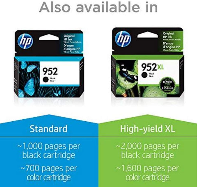 HP 952 | 4 Ink Cartridges | Black, Cyan, Magenta, Yellow | Works with HP OfficeJet Pro 7700 Series, 8200 Series, 8700 Series | F6U15AN, L0S49AN, L0S52AN, L0S55AN Electronics > Print, Copy, Scan & Fax > Printer, Copier & Fax Machine Accessories > Printer Consumables > Toner & Inkjet Cartridges HP   