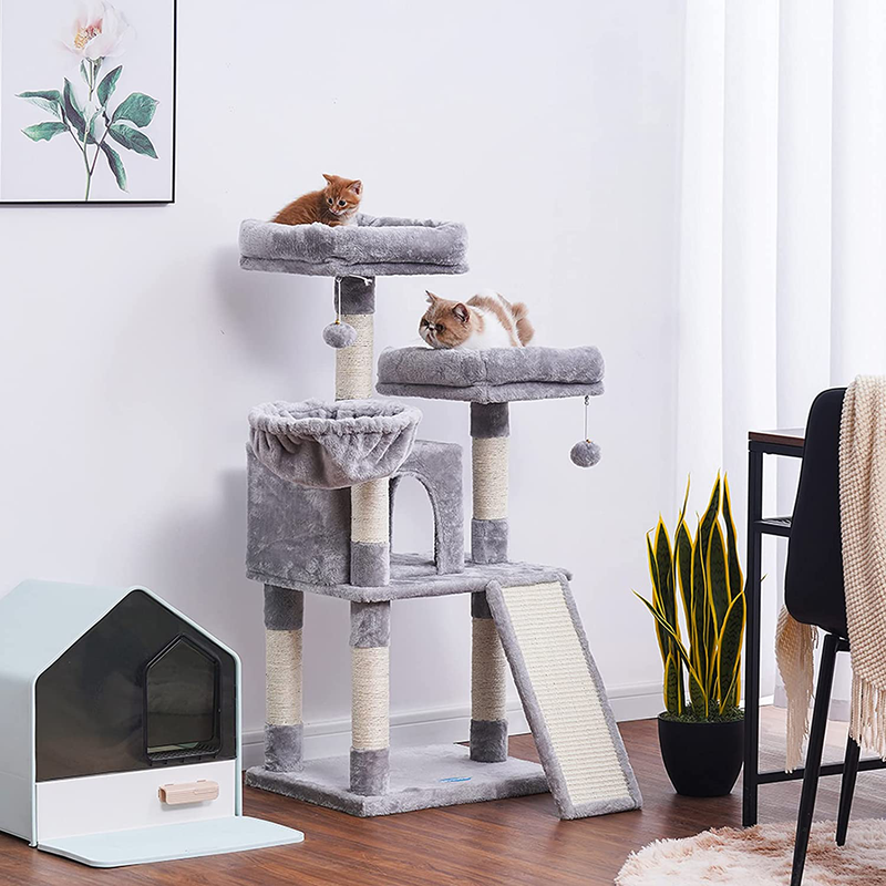 Hey-Brother Cat Tree with Cozy Perches,Cat Tower with Scratching Board,Multi-Level Cat Condo with Basket Animals & Pet Supplies > Pet Supplies > Cat Supplies > Cat Beds Hey-brother   