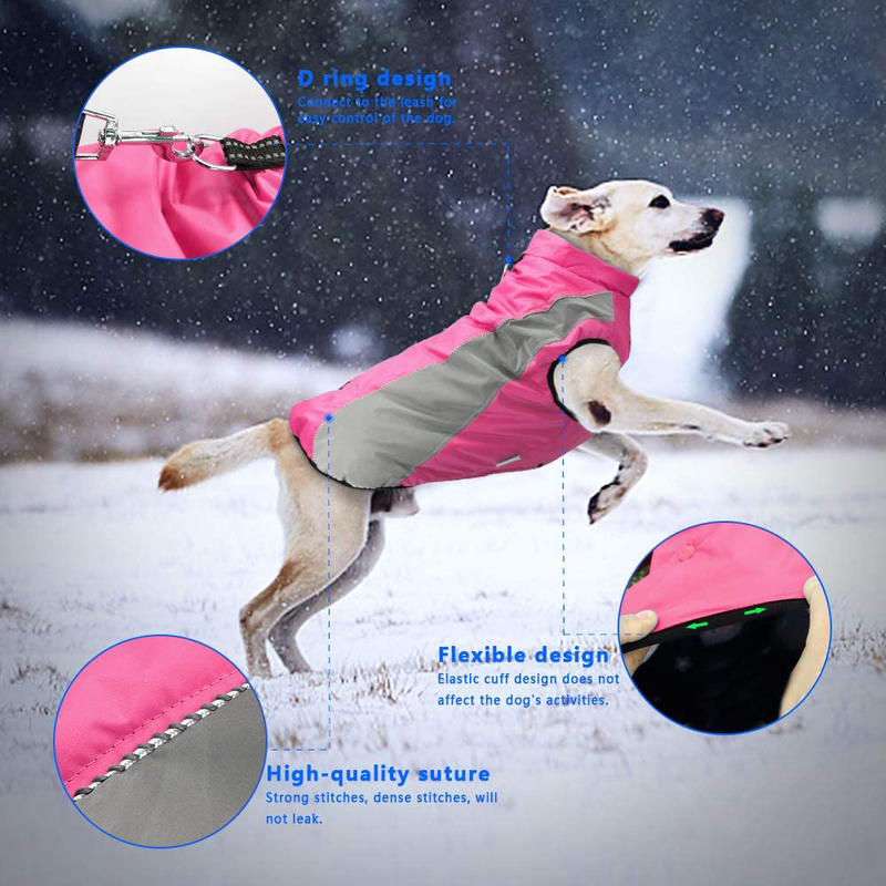 Didog Waterproof Dog Winter Coats Clothes,Reflective Dog Cold Weather Vest Jackets with Soft Warm Fleece,Windproof Dog Apparel for Medium Large Dogs Animals & Pet Supplies > Pet Supplies > Dog Supplies > Dog Apparel Didog   
