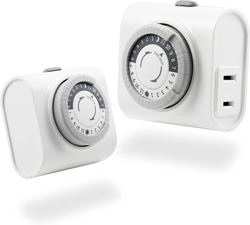 GE Mechanical 2 Pack, 2 Featuring 56177 24-Hour Indoor Basic Timer, 1 Polarized Outlet, Plug-in, Daily On/Off Cycle, 30 Minute Interval, for Lamps, Seasonal Appliances, and Portable Fans, White Home & Garden > Lighting Accessories > Lighting Timers GE 2 Pack  