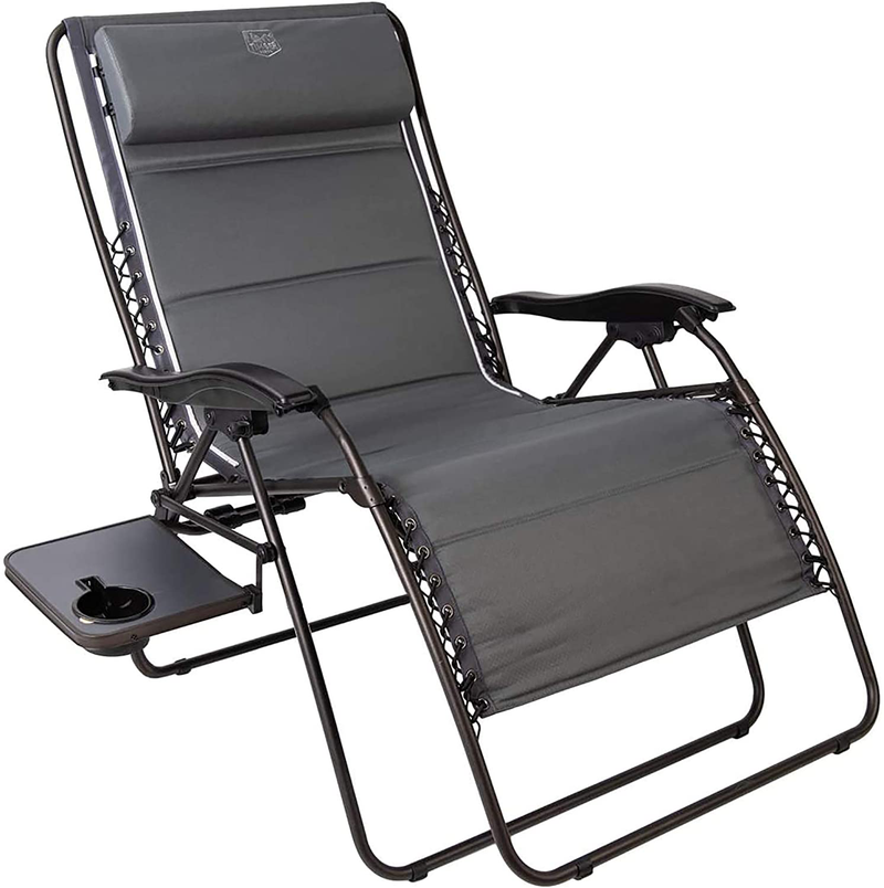 Timber Ridge Zero Gravity Chair Oversized Recliner 500Lbs Capacity Patio Lounge Chair Padded Lawn Chair with Headrest XXL for Outdoor, Camping, Patio, Lawn Sporting Goods > Outdoor Recreation > Camping & Hiking > Camp Furniture TIMBER RIDGE Grey 22"L x 26.7"W x 27.5"H 