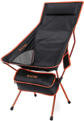 G4Free Lightweight Portable High Back Camping Chair, Folding Backpacking Camp Chairs Upgrade with Headrest & Pocket for Outdoor Travel Picnic Hiking Fishing Sporting Goods > Outdoor Recreation > Camping & Hiking > Camp Furniture G4Free Orange  