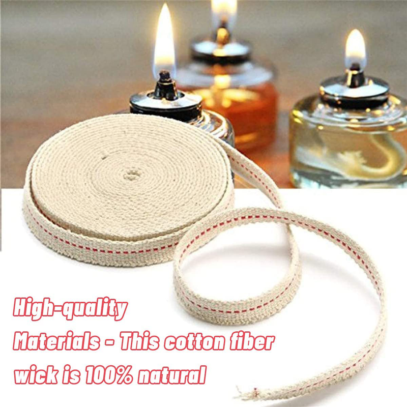GTian 2 Rolls Oil Lamp Wick Flat Wicks, 1/2 Inch Replacement Cotton Oil Lantern Wicks for Oil Lamps and Oil Burners, with Red Stitch, 14.8 Feet per Roll Home & Garden > Lighting Accessories > Oil Lamp Fuel GTian   