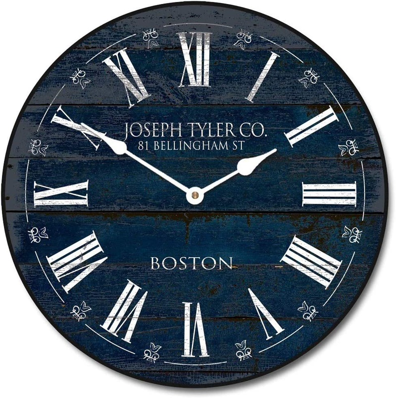 Navy Blue Large Wall Clock | Ultra Quiet Quartz Mechanism | Hand Made in USA | Beautiful Crisp Lasting Color | Comes in 8 Sizes Home & Garden > Decor > Clocks > Wall Clocks The Big Clock Store 2. Barnwood Navy 15-Inch 