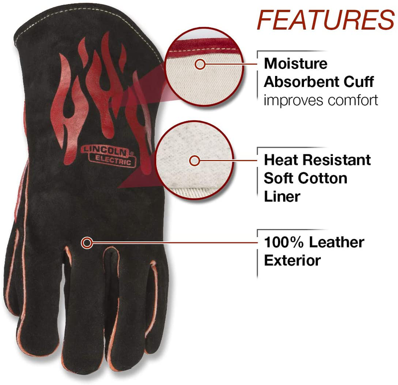 Lincoln Electric Traditional MIG/Stick Welding Gloves | 14" Lined Leather | Kevlar Stitching | K2979-ALL Hardware > Tool Accessories > Welding Accessories Lincoln Electric   