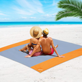 Memboo Beach Blanket, Sand Free Waterproof Camping Mat 79"x83" for 2-7 People, Oversized Compact Lightweight Picnic Tarp for Beach Camping Hiking -Green/Gray Home & Garden > Lawn & Garden > Outdoor Living > Outdoor Blankets > Picnic Blankets MEMBOO Medium Gray/Orange  