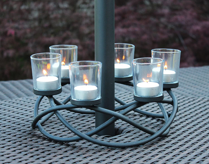 Seraphic Iron Circular Table Centerpiece Candle Holder, Black, Clear Votive 6 Cups Home & Garden > Decor > Home Fragrance Accessories > Candle Holders Seraphic   