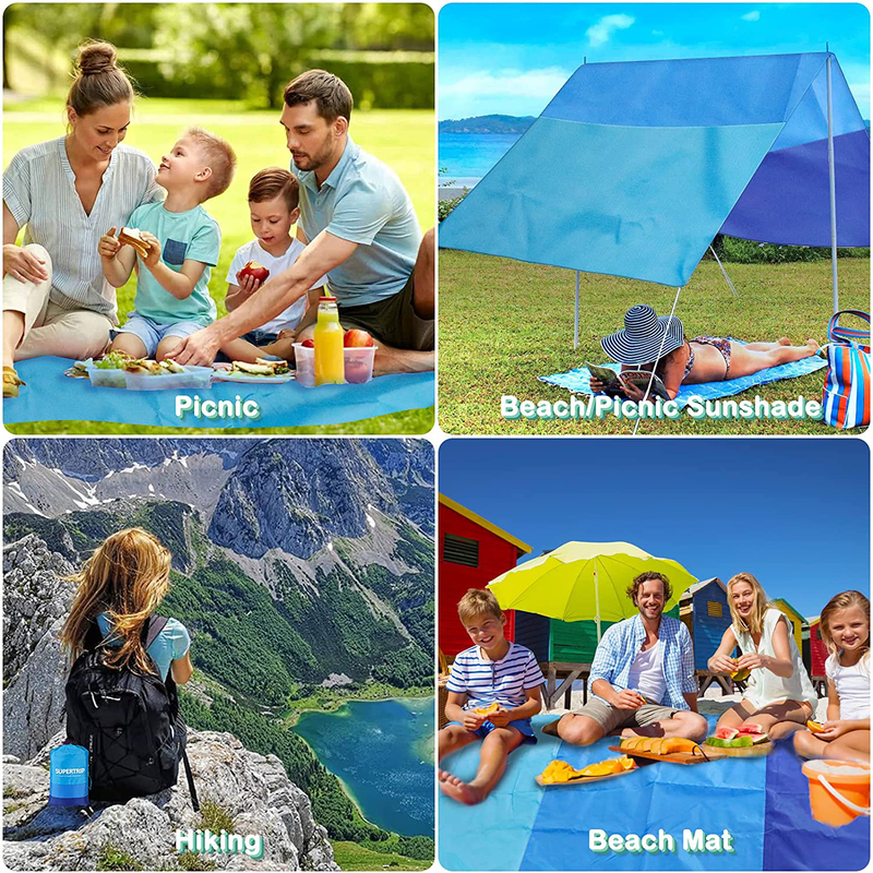 Supertrip Beach Blanket Sandproof Camping Accessories Sand Beach Blanket for 4-7 Adults Kids ,79''×83'' Large Picnic Blankets Outdoor Blanket Lightweight Beach Mat ，Sand Proof Mat for Travel Camping Home & Garden > Lawn & Garden > Outdoor Living > Outdoor Blankets > Picnic Blankets Supertrip   