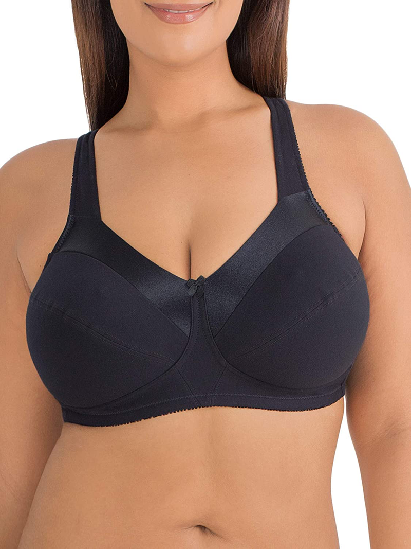 Fruit of the Loom Women's Seamed Soft Cup Wirefree Bra Apparel & Accessories > Clothing > Underwear & Socks > Bras Fruit of the Loom Black Hue 38DD 
