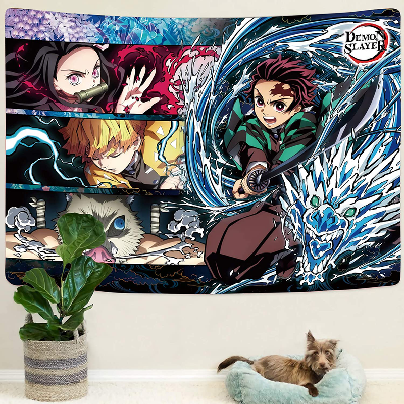 Demon Slayer Tapestry-Demon Slayer Poster-Anime Tapestry-Anime Birthday Decoration, Which Can Be Hung In The Living Room And Bedroom 60x80 Inches, (Demon Slayer Anime, 60x80 in) Home & Garden > Decor > Seasonal & Holiday Decorations& Garden > Decor > Seasonal & Holiday Decorations Timimo   