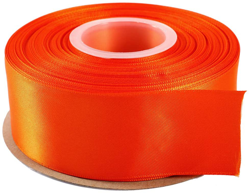 ITIsparkle 11/2" Inch Double Faced Satin Ribbon 25 Yards-Roll Set for Gift Wrapping Party Favor Hair Braids Hair Bow Baby Shower Decoration Floral Arrangement Craft Supplies, Vanilla Ribbon Arts & Entertainment > Hobbies & Creative Arts > Arts & Crafts > Art & Crafting Materials > Embellishments & Trims > Ribbons & Trim ITIsparkle Tarrid Orange  