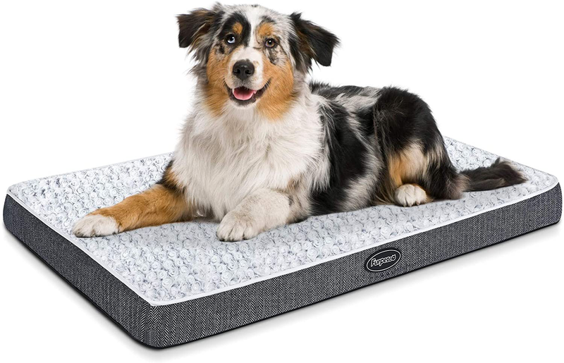 Furpezoo Orthopedic Dog Bed for Small Medium Large Dog,Dog Crate Mattress with Memory Foam, Washable Dog Bed of Comfortable Rose Plush Beds with Removable Cover, White Animals & Pet Supplies > Pet Supplies > Dog Supplies > Dog Beds Furpezoo XL (40"x27"x2.8")  
