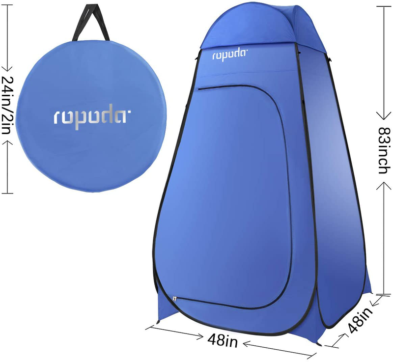 ROPODA Pop up Tent 83Inches X 48Inches X 48Inches, Upgrade Privacy Tent, Porta-Potty Tent Includes 1 Removable Bottom, 8 Stakes, 1 Removable Rain Cover, 1 Carrying Bag