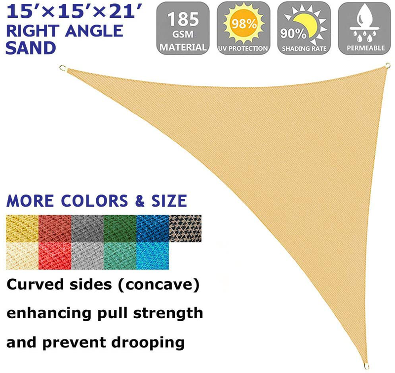 Shade&Beyond 15'x15'x21' Sun Shade Sail Triangle Sail Shade Canopy for Patio Lawn Garden Home & Garden > Lawn & Garden > Outdoor Living > Outdoor Umbrella & Sunshade Accessories Shade&Beyond   